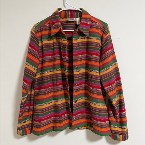 Chico's Multicolor Striped Shirt style jacket - perfect - chicos size 2 / large - Picture 3 of 15